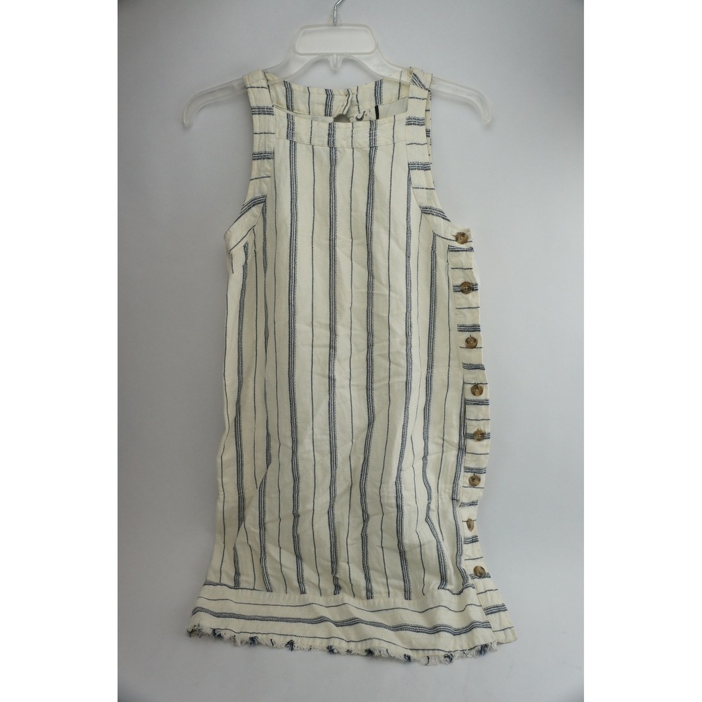 Anthropologie Akemi + Kin Shift Dress Womens Small Ivory‎ Blue Striped Excellent